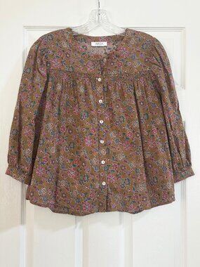 Avara Zoe Top - Floral 3/4 sleeve blouse - Medium